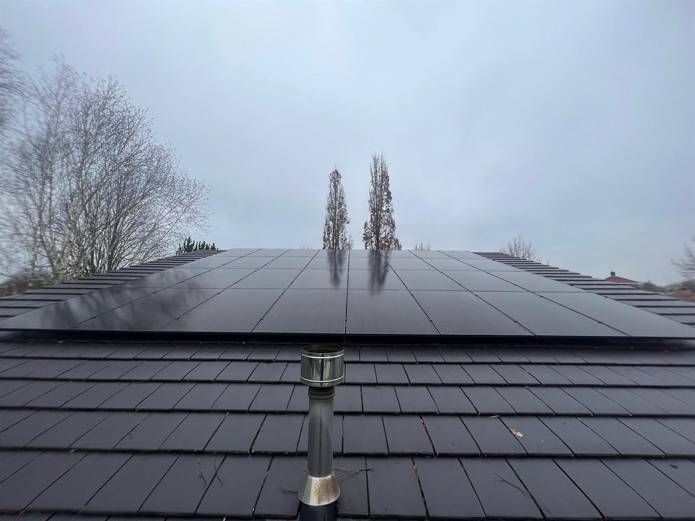 Dakbeeld met zonnepanelen